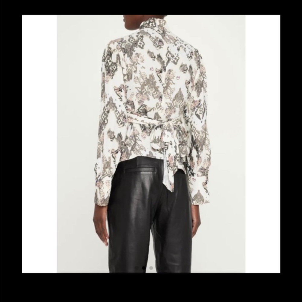 IRO Sakari Printed Crisscross Turtleneck Top| - Picture 12 of 12